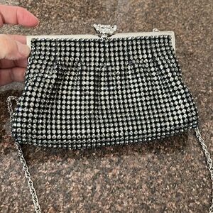 JOHANN BECKER GERMANY LADIES SILVER CRYSTAL CLUTCH CHAIN BAG-GORGEOUS